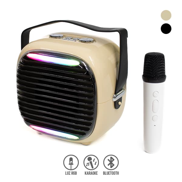 Bocina Karaoke Bluetooth 3" y Micrófono Inalámbrico