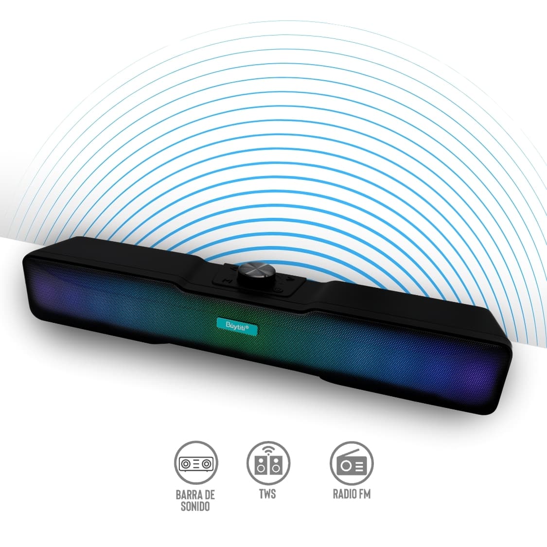 Barra de Sonido con Luz LED y Función TWS